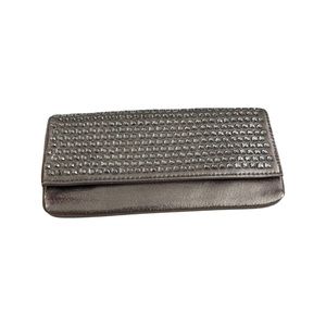 Gray silver clutch
